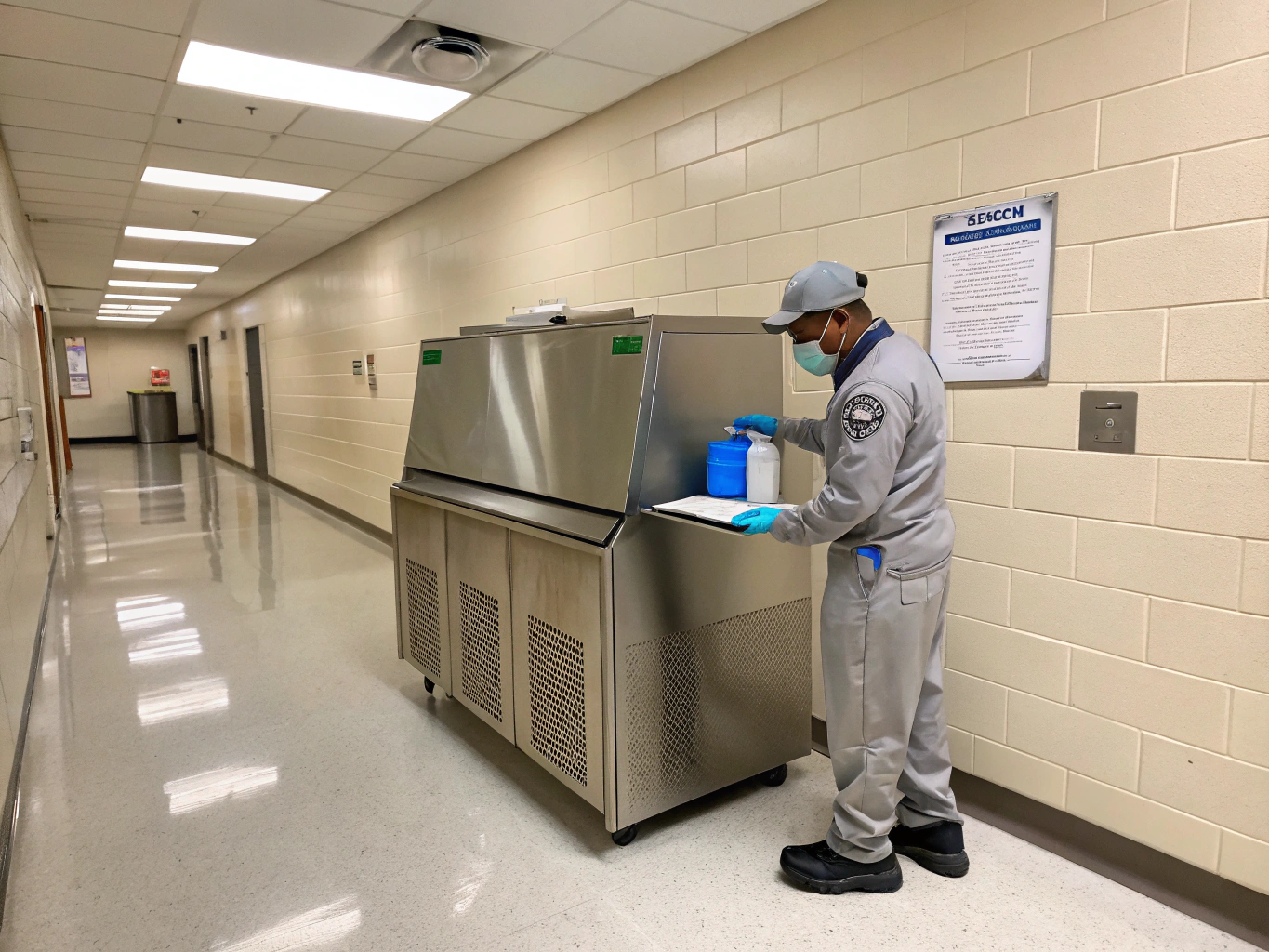 Commercial ice machine water distribution system repair