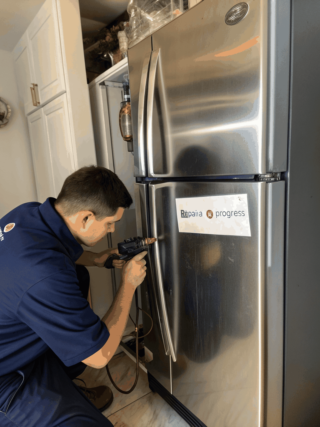 Stainless steel French door refrigerator diagnostic check