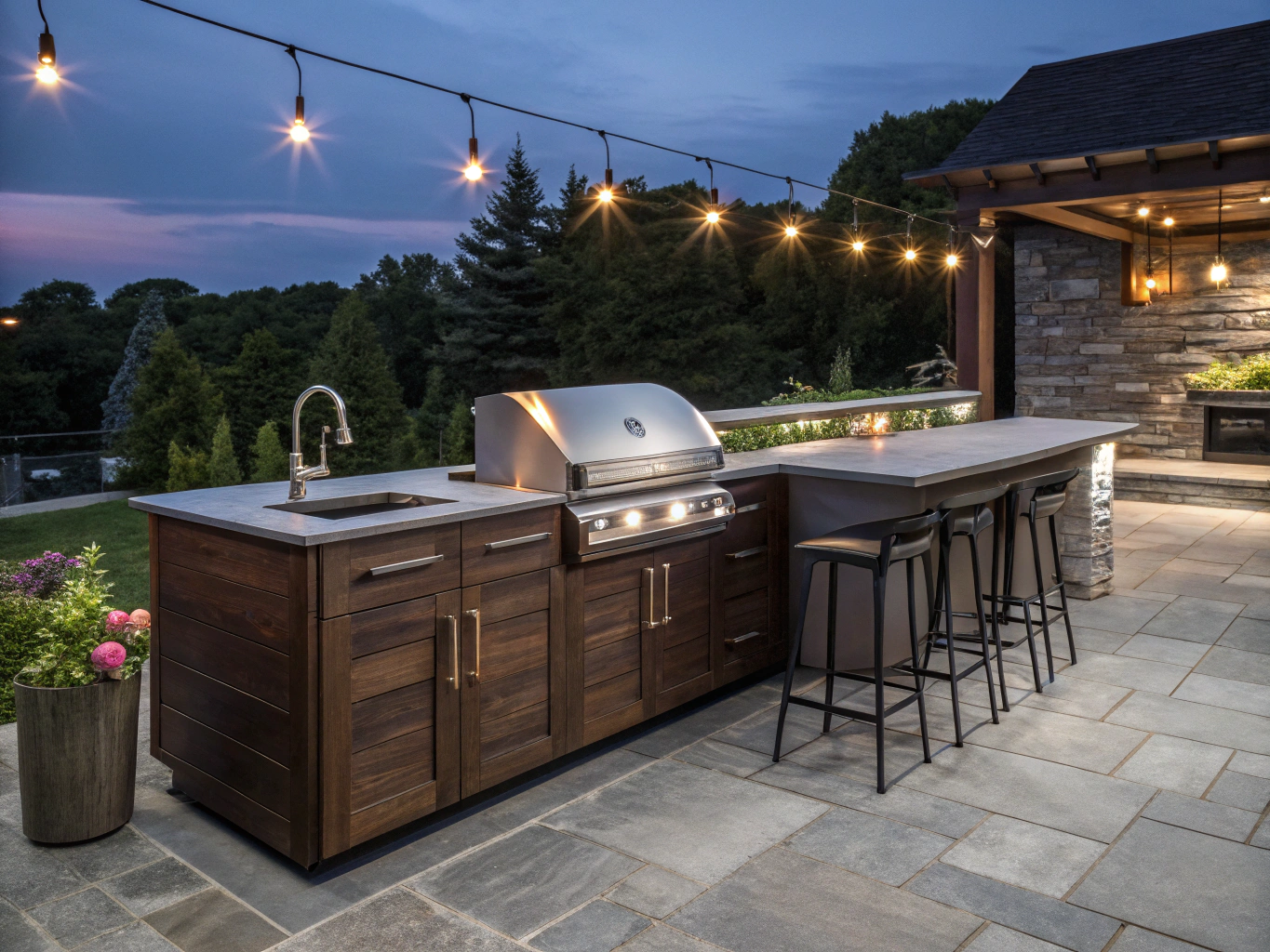 Undercounter ice maker and outdoor beverage refrigeration setup