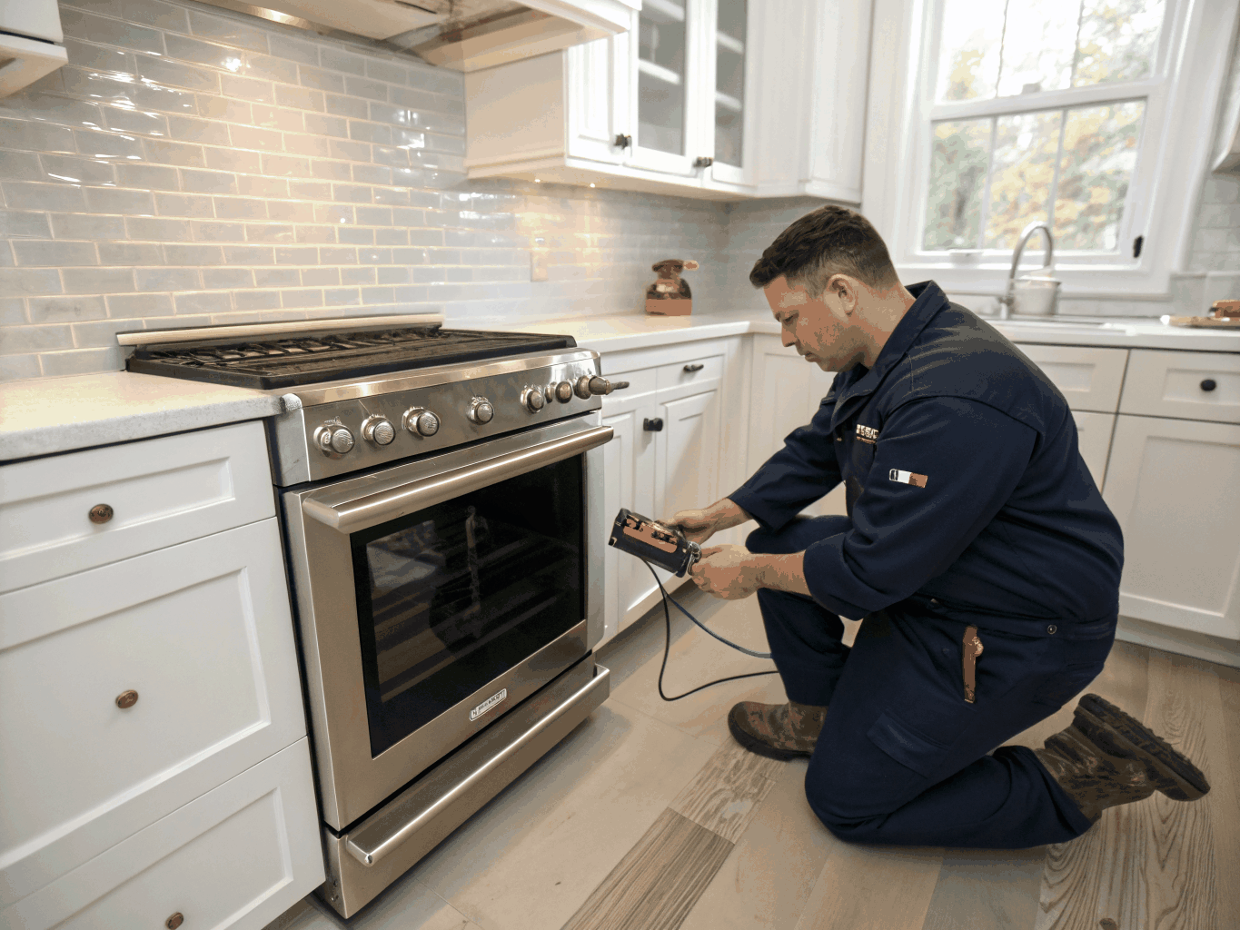 Gas range spark igniter and electric oven element diagnostic testing