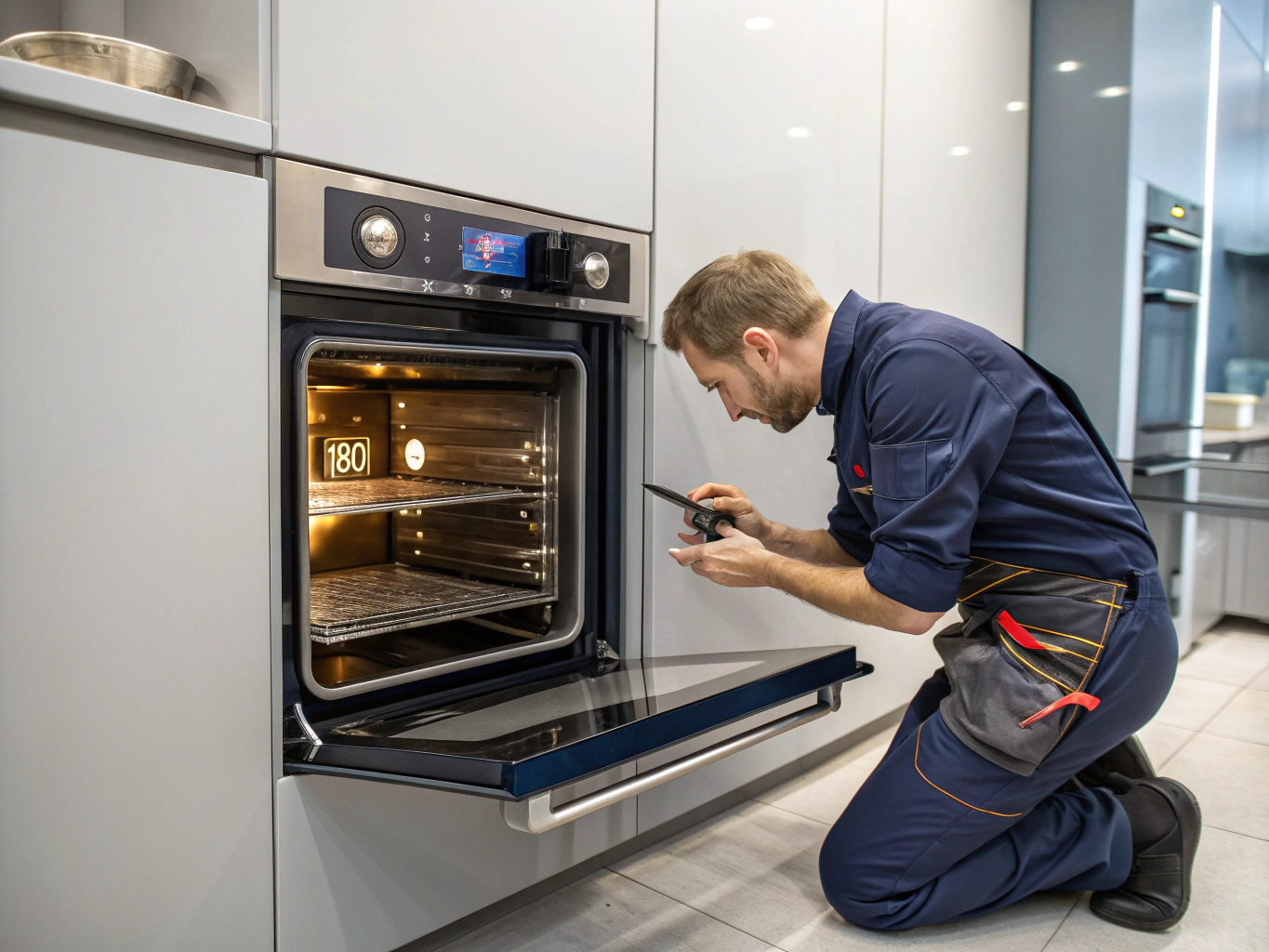 Kitchen oven heating element replacement and temperature calibration